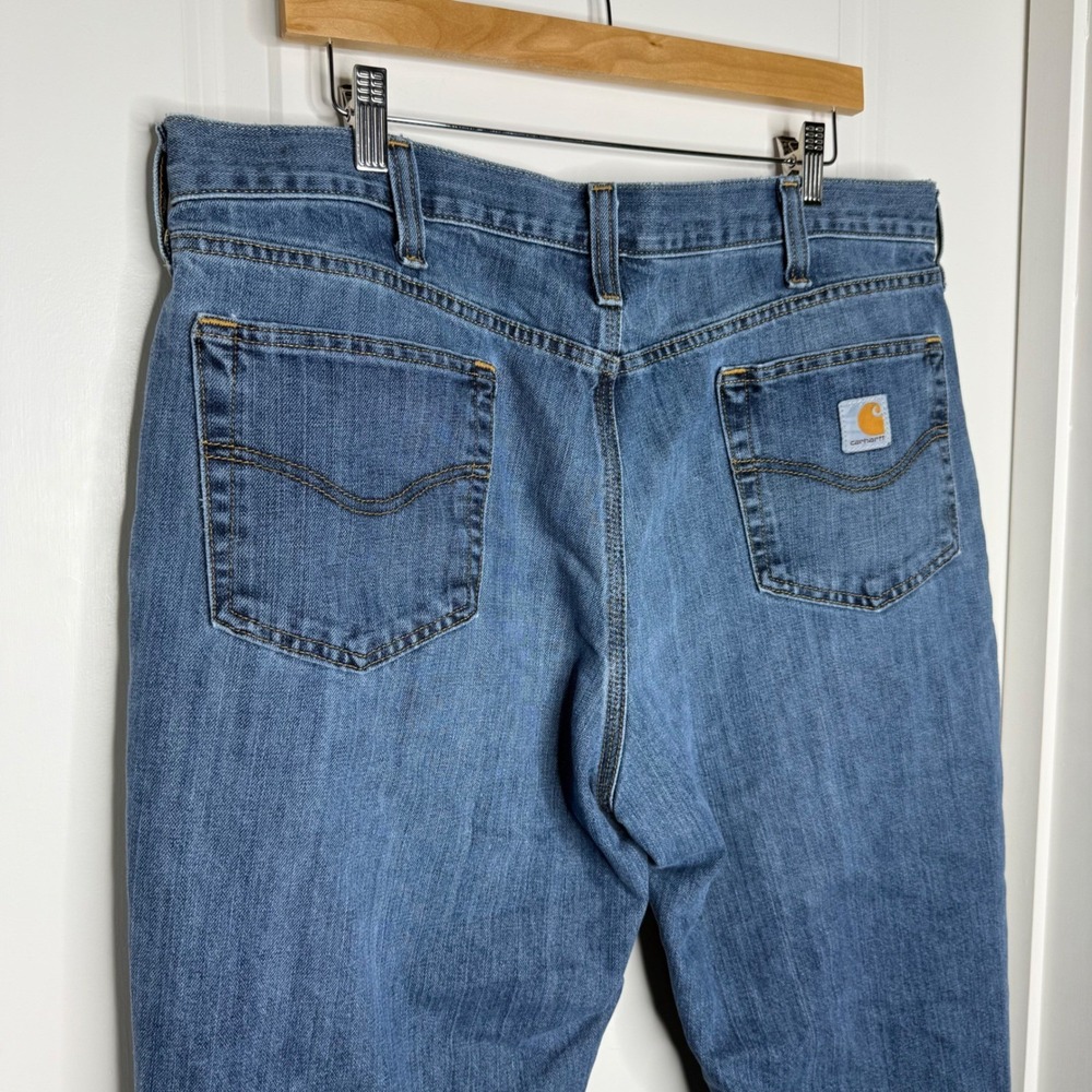 Carhartt Men's Blue Denim Relaxed Fit Straight‎ Leg Jeans Size 40 x 30